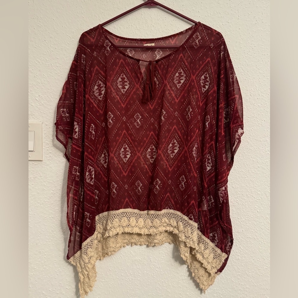Coverup or blouse, see through and light